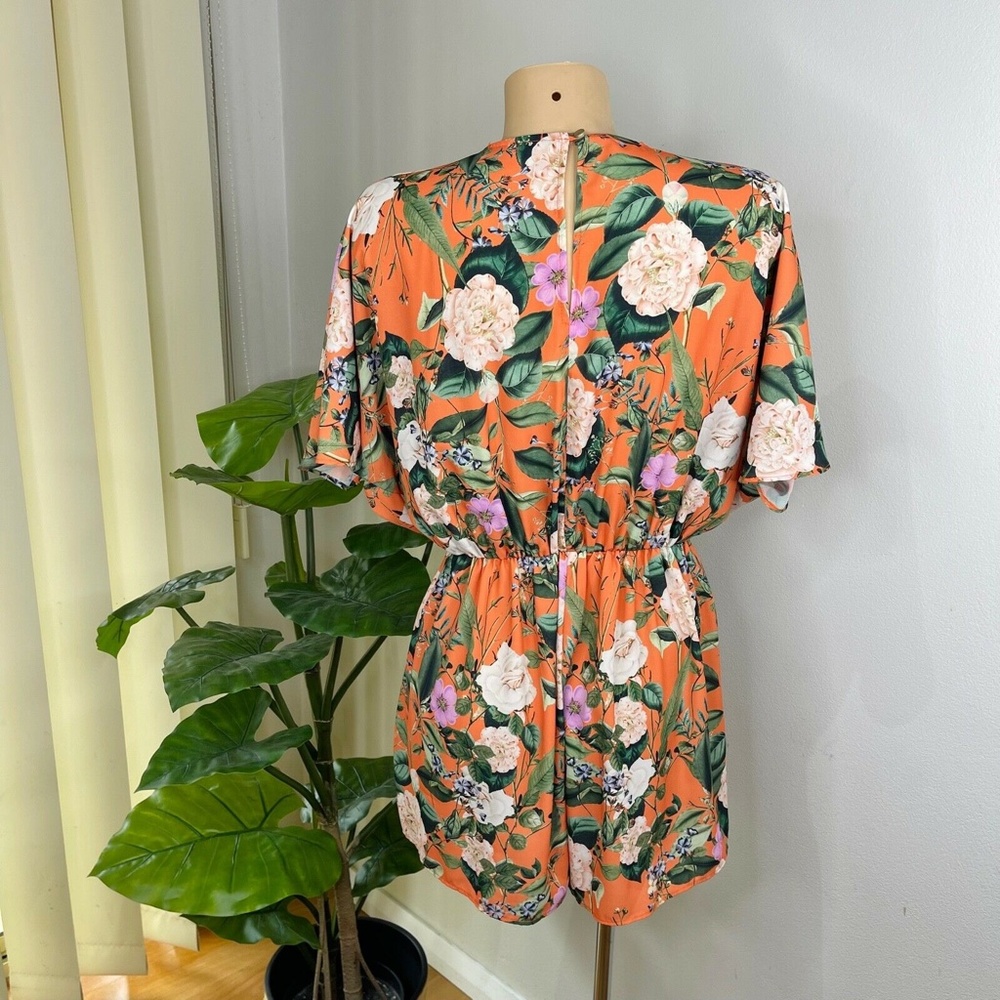 Sheike Orange Floral Playsuit Size 8 - Picture 6 of 12